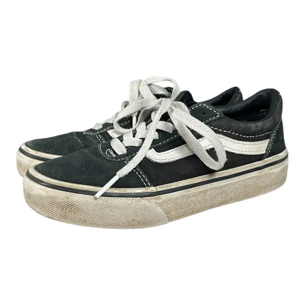 Vans Old Skool Kids Youth 13 Black White Classic Skate Shoes Sneakers Lace Up